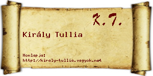 Király Tullia névjegykártya